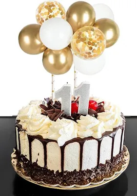 Image de Topper ballon or or blanc confetti
