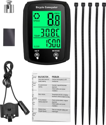 Zdjęcie produktu dla Przewodowy komputer rowerowy, cyfrowy prędkościomierz rowerowy LED, licznik kilometrów, komputer rowerowy z ekranem dotykowym, wodoodporny, z podświetleniem do roweru górskiego, roweru szosowego