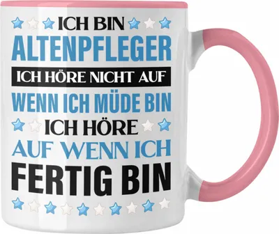 Produktbild von Trendation - Altenpfleger Geschenke Lustig Tasse Zubehör Pfleger Geschenkidee Kaffeetasse (Rosa)