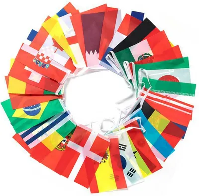 Obrázok produktu pre 95ft 100 krajín String Flag World Flag Banner Medzinárodné vlajky Banner pre party dekorácie Bary Športové kluby Školské festivaly Oslavy 14x21cm