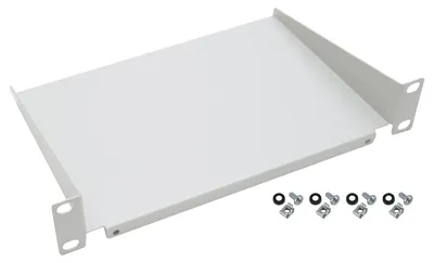 Fachboden für 10 Zoll Serverschränke mit 1 Höheneinheit von HMF mit 25.4 cm Breite in Lichtgrau
