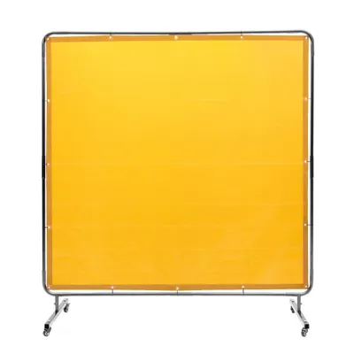 Immagine prodotto di Tenda per saldatura 1,8 x 1,8 m - Schermo per saldatura in vinile ignifugo - 4 rotelle girevoli - Protezione UV a 6 livelli - Coperta per saldatura - Giallo
