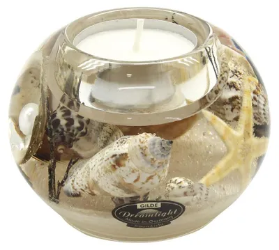 Produktbild von Dreamlight Teelichtleuchter Kugel SEA BREEZE D. 8cm Muschelmotiv aus Glas Gilde