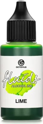 Image de Octopus Fluids Alcohol Ink LIME, encre à alcool pour Fluid Art et résine, verte
