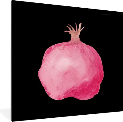 Produktbild von MuchoWow® Gerahmtes Poster Granatapfel - Rosa - Schwarz 40x40 cm - Poster mit Schwarzem Bilderrahmen Wandposter Rahmen Foto Bilder - Mit Rahmen - Wanddekoration Schlafzimmer