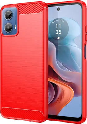 A red phone case is shown next to a smartphone.