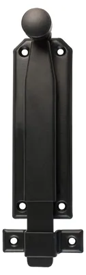 Produktbild von Zamak-Türriegel | Riegelmodell 310 | Türschloss in Schwarz | Torriegel | 150 x 38 mm | Aufputzschloss | Geeignet für Türen