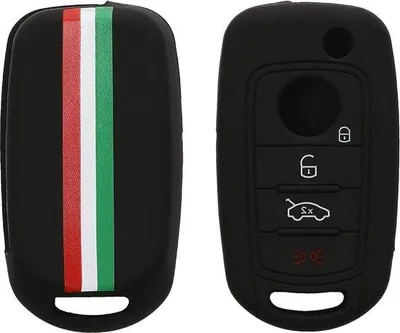 Obrázek produktu pro Pouzdro na klíče od auta Fiat se 4 tlačítky, sklopné, zelené, červené, černé