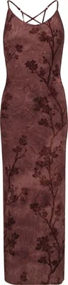 Produktbild von Killstar Langes Kleid Damen Twilight Viper Flocked Maxi Dress rot L
