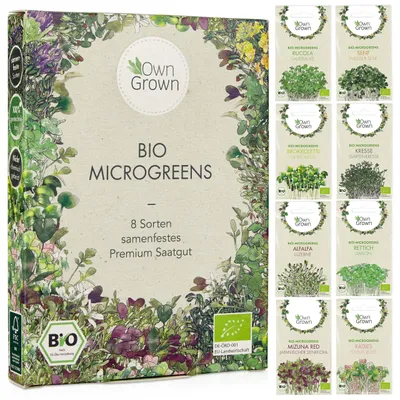 Produktbild von Own Grown Microgreens 8er Saatgut-Set