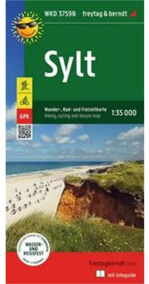 Obrázek produktu pro Sylt, turistická, cyklistická a rekreační mapa 1:35 000, freytag & berndt, WKD 3759B, s infoprůvodcem