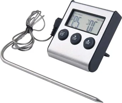 Immagine prodotto di Termometro per grigliate e barbecue con timer e sonda per alimenti in cottura, acqua, latte, vino e liquidi.