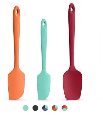 Obrázek produktu pro Silikonová sada kuchyňských špachtlí, 3 kusy, odolné do 315 °C, vícebarevné, flexibilní, vhodné pro stírání těsta, nepřilnavé, kuchyňské náčiní