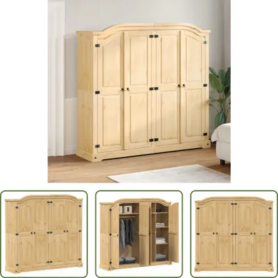 Image de The Living Store Armoire Corona 194x52x186 cm Pin massif