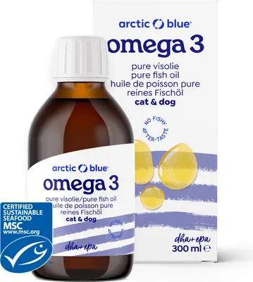 Image de Huile de poisson Omega-3 Arctic Blue - POUR ANIMAUX - e MSC - 300 ml