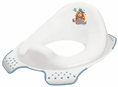 Produktbild von keeeper Kinder-Toilettensitz, weiß/blau, Paw Patrol Design, Kunststoff (PP/TPE), 410x300x145 mm (LxBxH), anatomisch geformt, Anti-Rutsch, Spritzschutz, belastbar bis 25 kg, leicht zu reinigen, weichmacherfrei, für Standard-Toiletten, ab ca. 18 Monaten bis 4 Jahren, geringes Gewicht