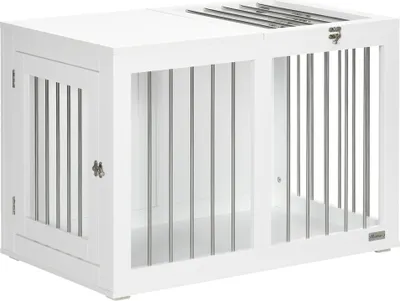 Zdjęcie produktu dla Pawhut PawHut klatka dla psa - z blatem - biała - 80 x 50 x 56,5 cm