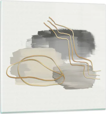 Produktbild von Bilder auf glas - Einteilig - Abstraktion Stück Gold - 60x60cm - Glasbilder - Wandbilder - Bilder - zum Aufhängen bereit - Wanddekoration aus Glas - Glas Bilder - Wandbild auf Glas - GAC60x60-4149