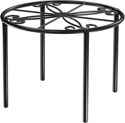 Produktbild von Famanu Pflanzenständer Set aus 4 runden Metallhaltern - schwarz