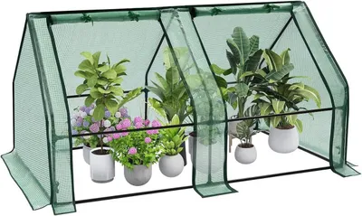 Immagine prodotto di Serra in plastica con finestre scorrevoli e struttura in metallo | Verde | 180x90x90 cm