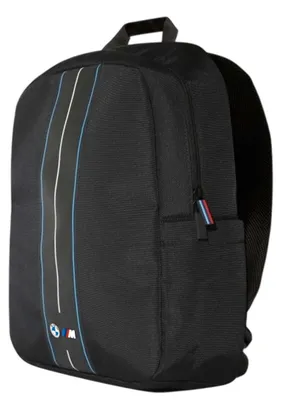 Image de BMW Nylon Blue Stripe - Sac à dos pour ordinateur portable 16" (Noir)