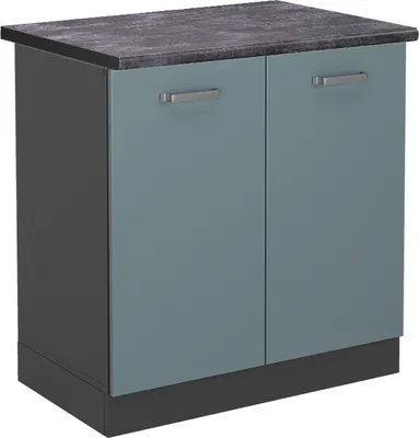 Produktbild von Spülenunterschrank Vicco R-Line Blau-Grau 80 cm , AP Anthrazit, Model 47014