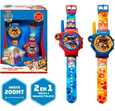 Obrázek produktu pro Paw Patrol Talkie Walkie hodinky 2 v 1, dosah 100 m, integrovaný kompas, včetně baterie LR41