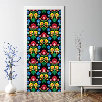 Produktbild von Dekorative Türposter selbstklebend Klebefolie Wandaufkleber Türaufkleber Orchidee grün lila 70 x 200 cm