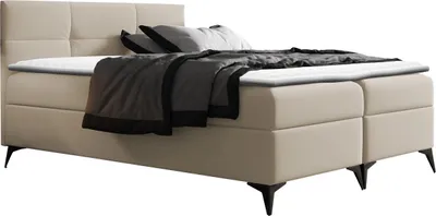 Produktbild von MIRJAN24 Boxspringbett Figaro, Stilvoll Polsterbett, zwei Bettkästen, Doppelbett (Farbe: Soft 033, Größe: 200 x 200 cm)