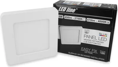 Immagine prodotto di pannello LED da 6W Plafoniera ultra sottile da 14 mm Luce spot Bianco neutro 450 lumen Angolare