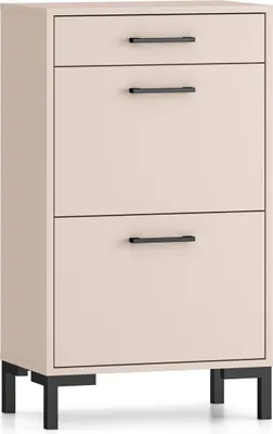 Produktbild von Schuhschrank Oiven Schuhkommode 55x34x94cm Cashmere mit Klapptüren