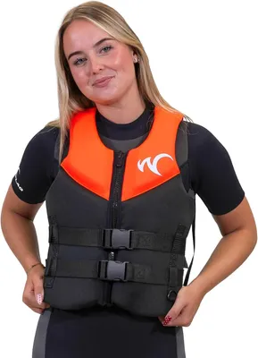 Imagen del producto de Chaleco salvavidas de 50N, de neopreno, unisex, color naranja, para deportes acuáticos