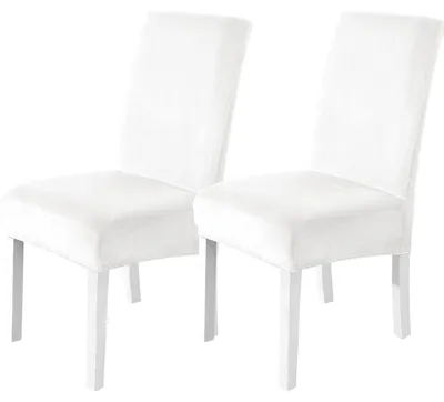Produktbild von Stuhlhussen Samt 2er Set, Stretch, für Schwingstuhl & Hochlehner, Waschbar, Weiß