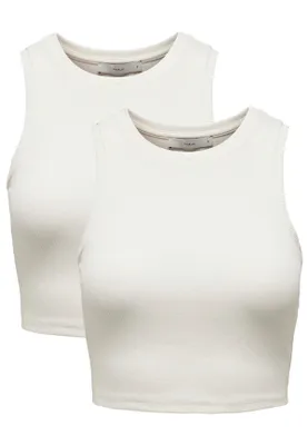 Produktbild von ONLY Cropped Tank Top 2-er Stück Pack Kurzes Shirt Basic Set ONLVILMA Größe: S