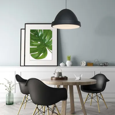 Produktbild von Steinhauer Pendelleuchte Nimbus 1-flammig Mattes Schwarz 50x50cm