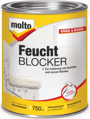 Produktbild von Molto Feucht-Blocker Weiß 750 ml Grundierung Isolierfarbe