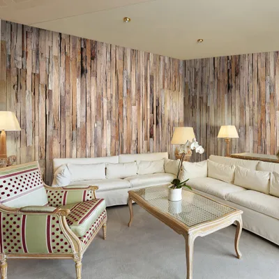 Immagine prodotto di PURO TAPETE - Carta da parati realistica effetto legno senza ripetizione e sfalsamento Rotolo di carta da parati in tessuto non tessuto da 10 m Carta da parati moderna design murale - legno f-A-0205-j-c