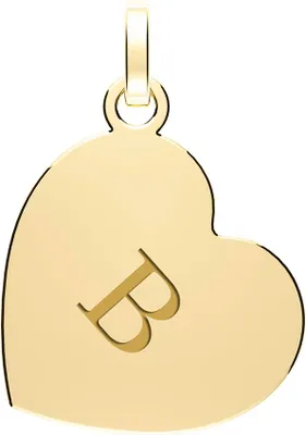 Produktbild von Wunderschöner 9 Karat (375) Gold Herz Buchstaben / Initiale Damen - Anhänger - 17mm*12mm; TRS35314LTB