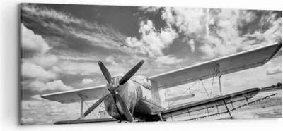 Produktbild von Bild auf Leinwand - Leinwandbild - Einteilig - An-2 Flugzeug Schwarzweiß - 120x50cm - Wand Bild - Wanddeko - Wandbilder - Leinwanddruck - Bilder - Wanddekoration - Leinwand bilder - AB120x50-4228