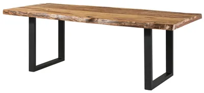 Produktbild von MASSIVMOEBEL24.DE Baumtisch Sheesham 220x100x77 natur sandgestrahlt / U-Beine anthrazit matt FREEFORM 5