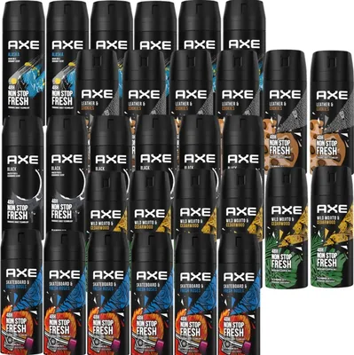Produktbild von AXE Bodyspray Deo Spray Set 5x6 stück 150ml in beliebten Duftrichtungen für besonders viel Frische und Abwechslung, ohne Aluminium, mit 48h Schutz