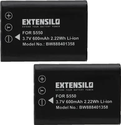 Produktbild von EXTENSILO 2x Akku kompatibel mit Ricoh Caplio R50 Kamera (600 mAh, 3,7 V, Li-Ion)