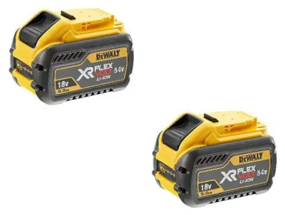 Zdjęcie produktu dla DeWALT DCB547X2-XJ, Bateria, 9 Ah, 54 V, DeWalt, Discharge overcurrent, Zabezpieczenie przed przegrzaniem, Przeładowanie, 2 szt.