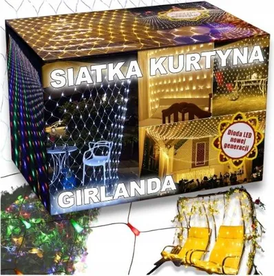 Produktbild von Led Gitter 2.5X2.5 M Vorhang Weihnachtsbaum Lichter Mehrfarbig 196 Leds 8 Modi