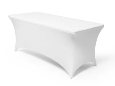 Produktbild von TISCHHUSSE 180x76x75cm Weiss elastisch rechteckig Stretch Tischdecke Buffettisch Biertisch Tishcover Party Tisch Husse Bezug (Weiss-94)