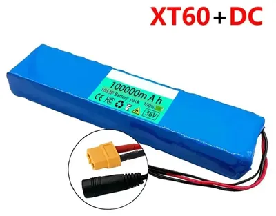 Image de Batterie 36V pour scooter électrique - Lithium-ion 10S3P - 100Ah 100000mAh - Cellules 18650 - Environ 1000W - Connecteur XT60-DC