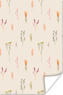 Produktbild von MuchoWow® Poster Blumen - Pastell - Farben 80x120 cm - Papierdruck