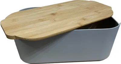 Produktbild von Pure Style Brotbox Aufbewahrungsbox mit Deckel aus Bambus 613-401258 hellgrau
