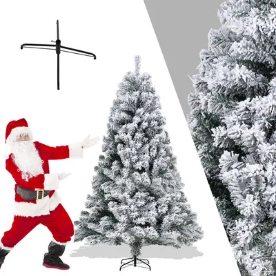 Obrázok produktu pre Jopassy umelý vianočný stromček 120 cm (Ø cca 80 cm) s 340 hrotmi a rýchlomontážnym skladacím systémom, nehorľavý, so snehom