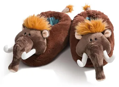 Produktbild von NICI Hausschuhe Mammut, figürlich, aus flauschigem Plüsch, Stone Age Friends